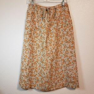 Eddie Bauer | Linen Floral Print Midi Skirt (Cottagecore, Prairie)